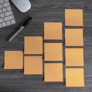 post-its on a desk